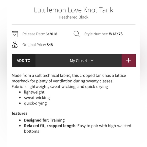 LULULEMON Love Knot Lattice Tank Top Workout Shirt Heathered Black Gray Crochet - Picture 7 of 12